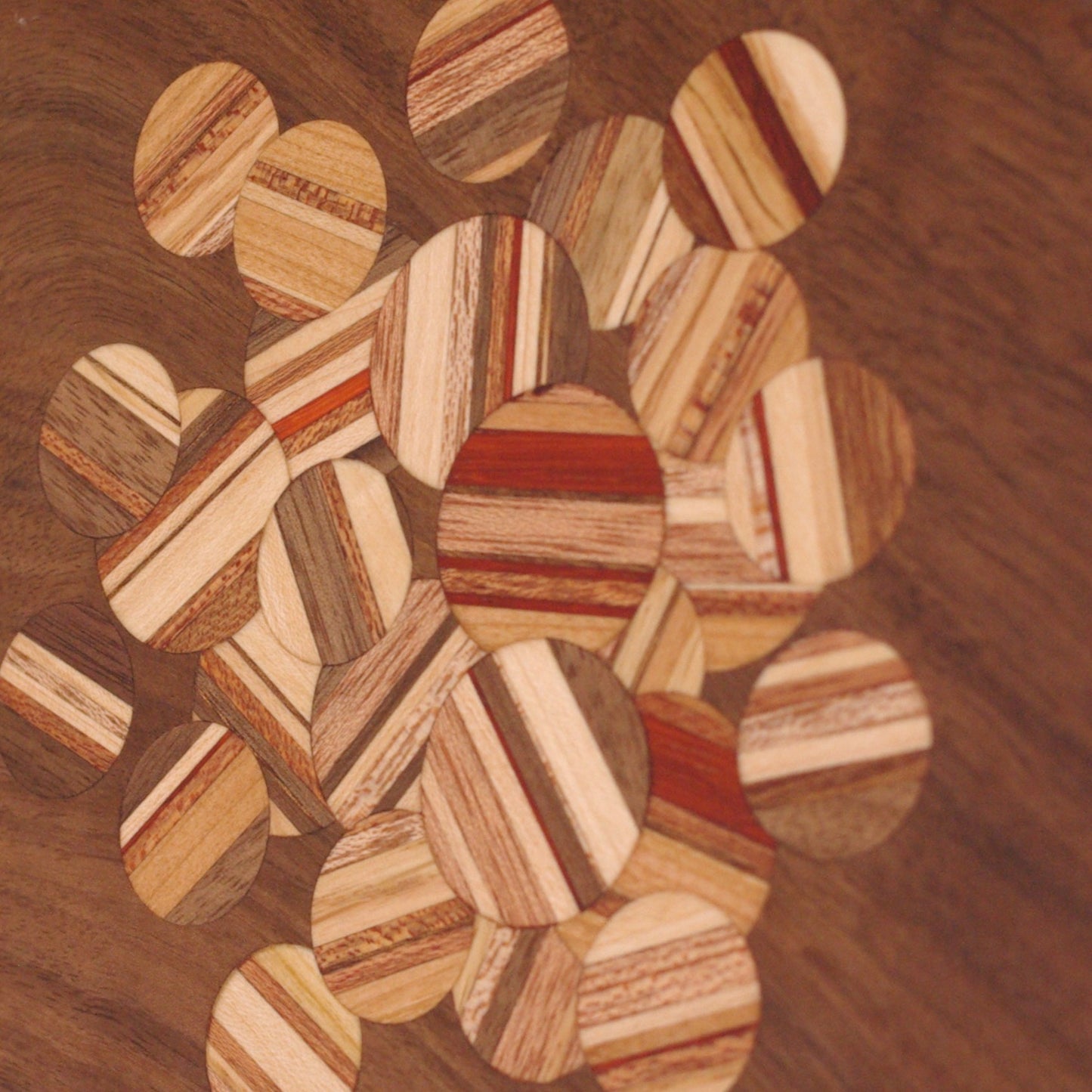 Walnut Board with Multi-Color Striped Dots