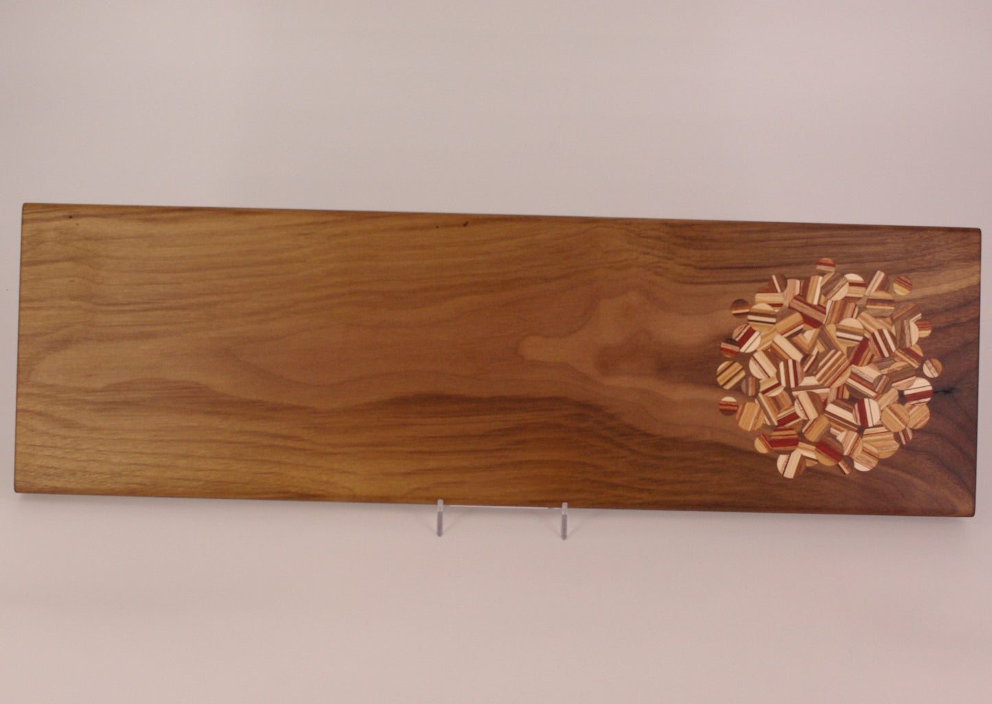 Walnut Board with Clustered Striped Dots