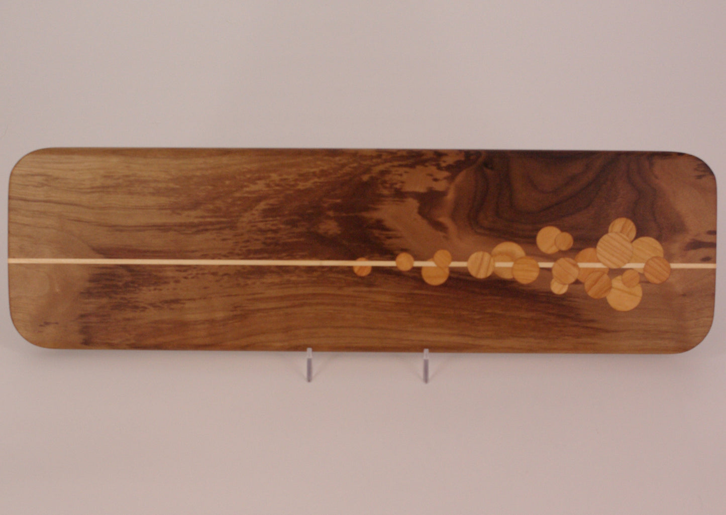 Walnut Board with Cherry Dots and Maple Stripe