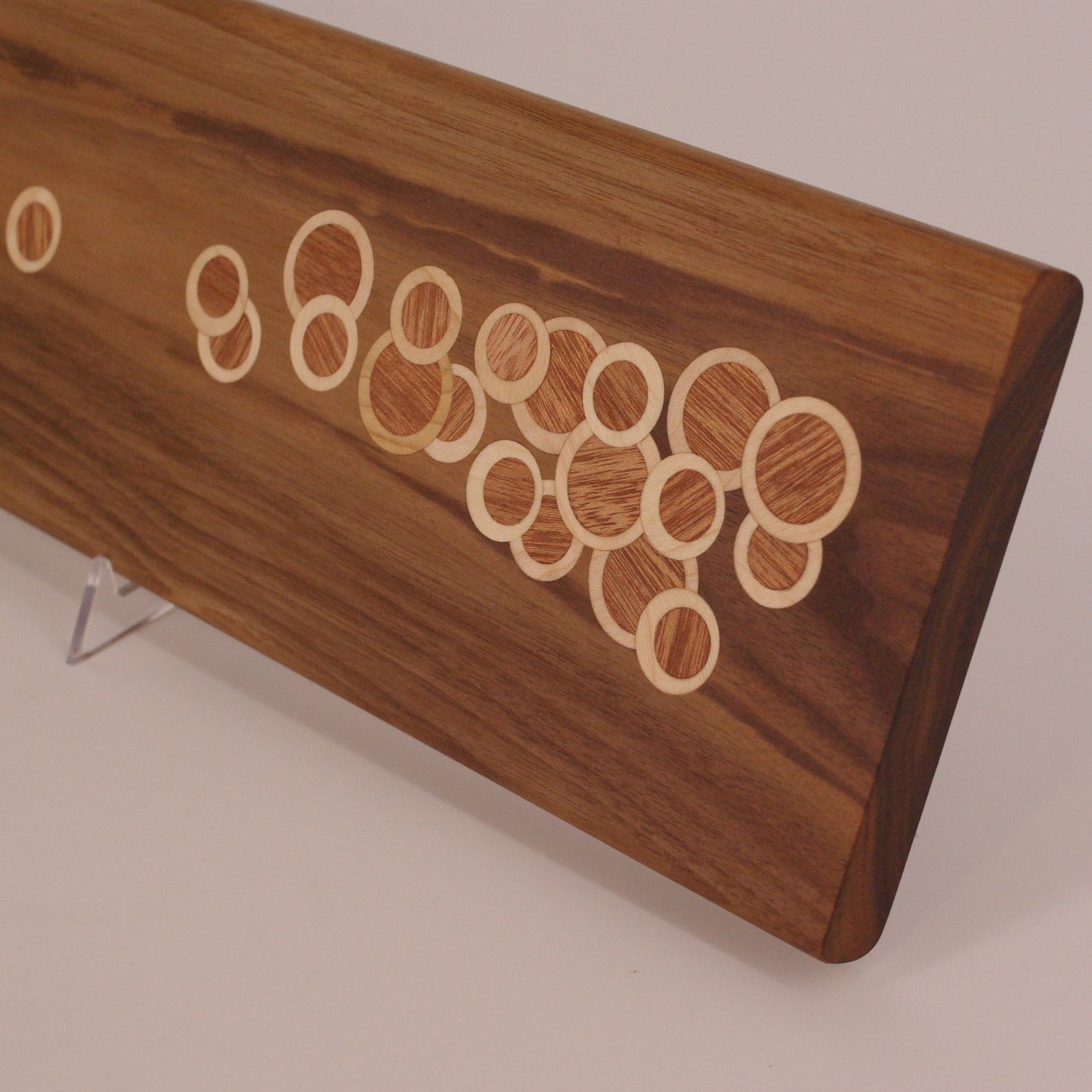 Walnut Board with Two Tone Meranti and Maple Dots