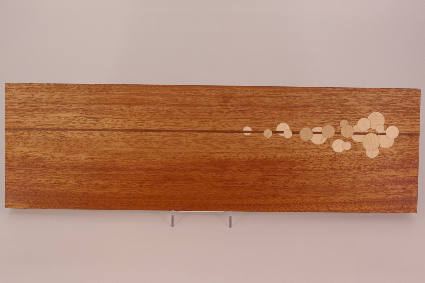 Khaya Board with Maple Dots and Sapele Stripe