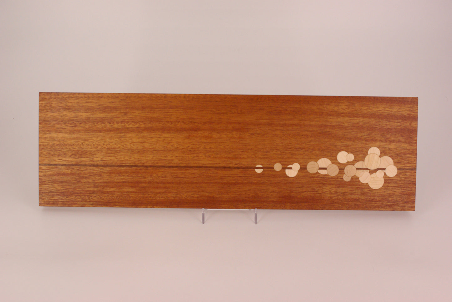 Khaya Board with Maple Dots and Sapele Stripe
