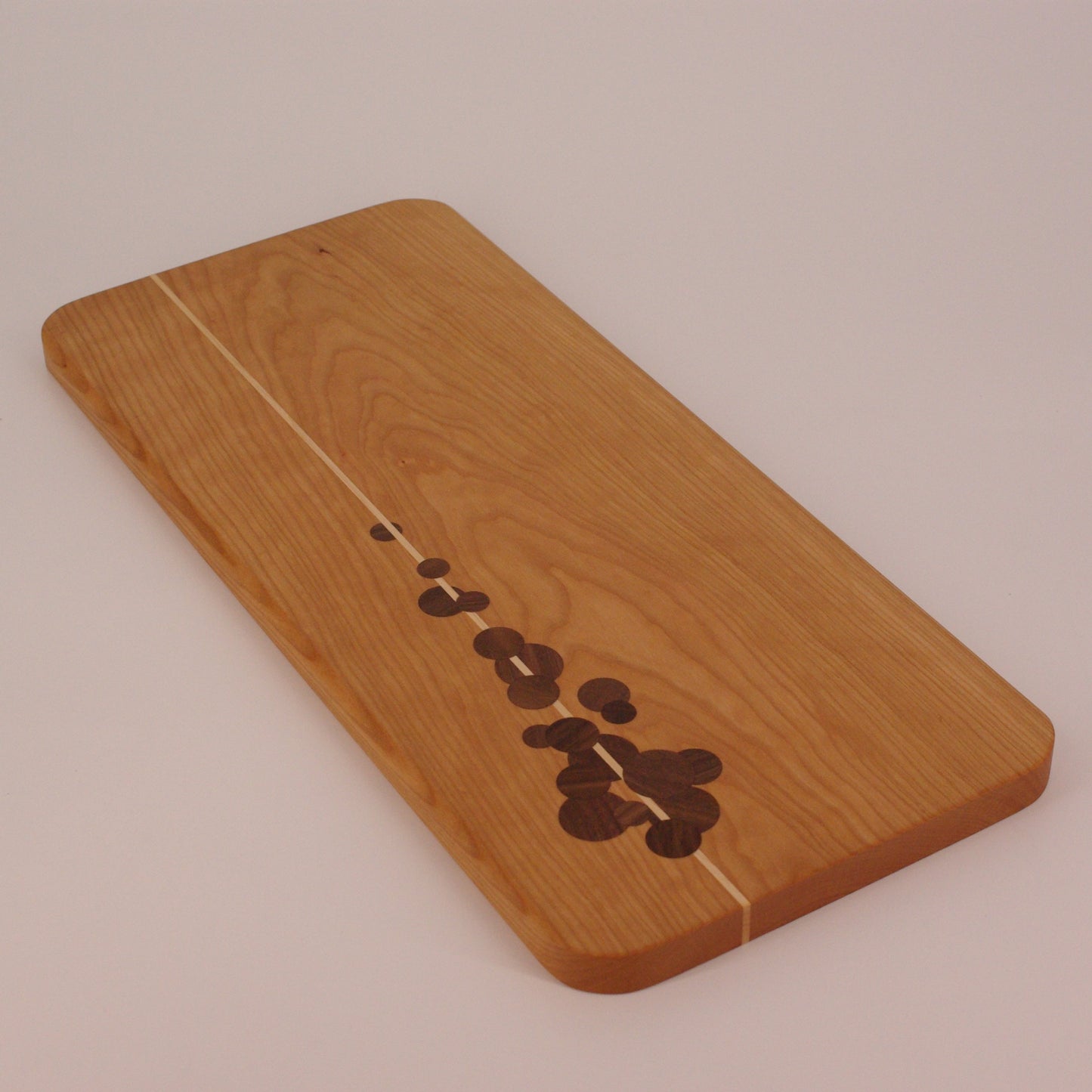 Cherry Board with Walnut Dots and Maple Stripe