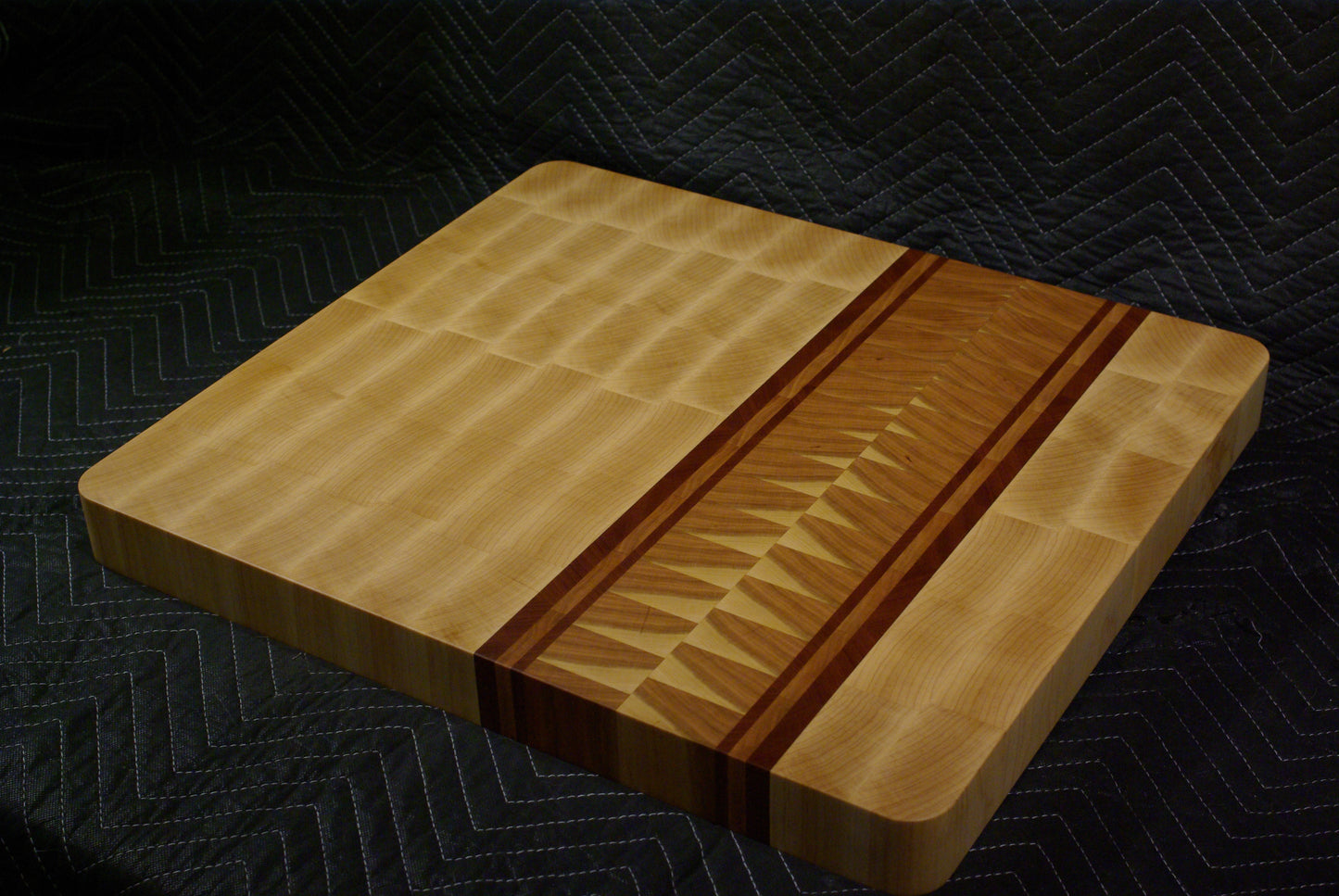 Maple Board with Cherry Stripe and Sapele Accents