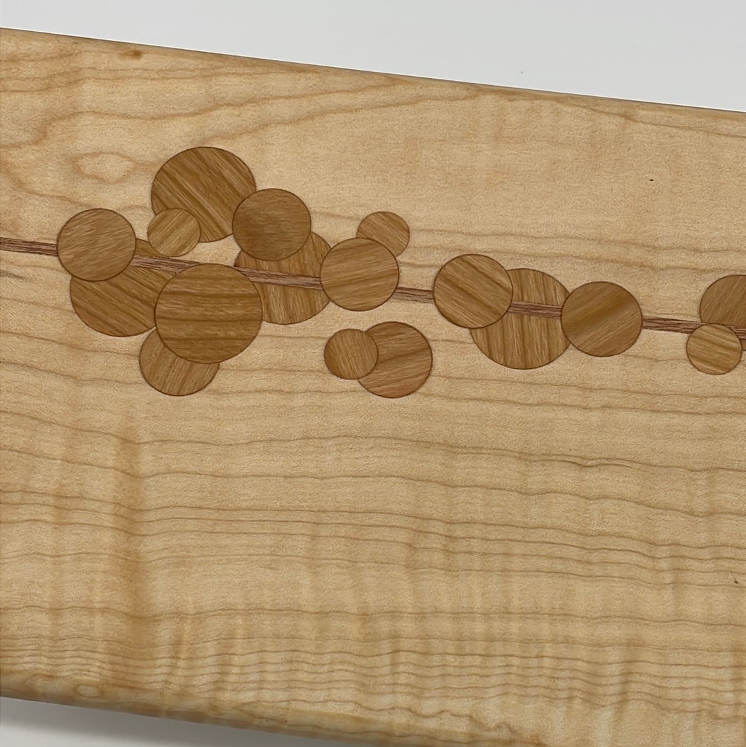 Maple Board with Meranti Stripe & Cherry Dots